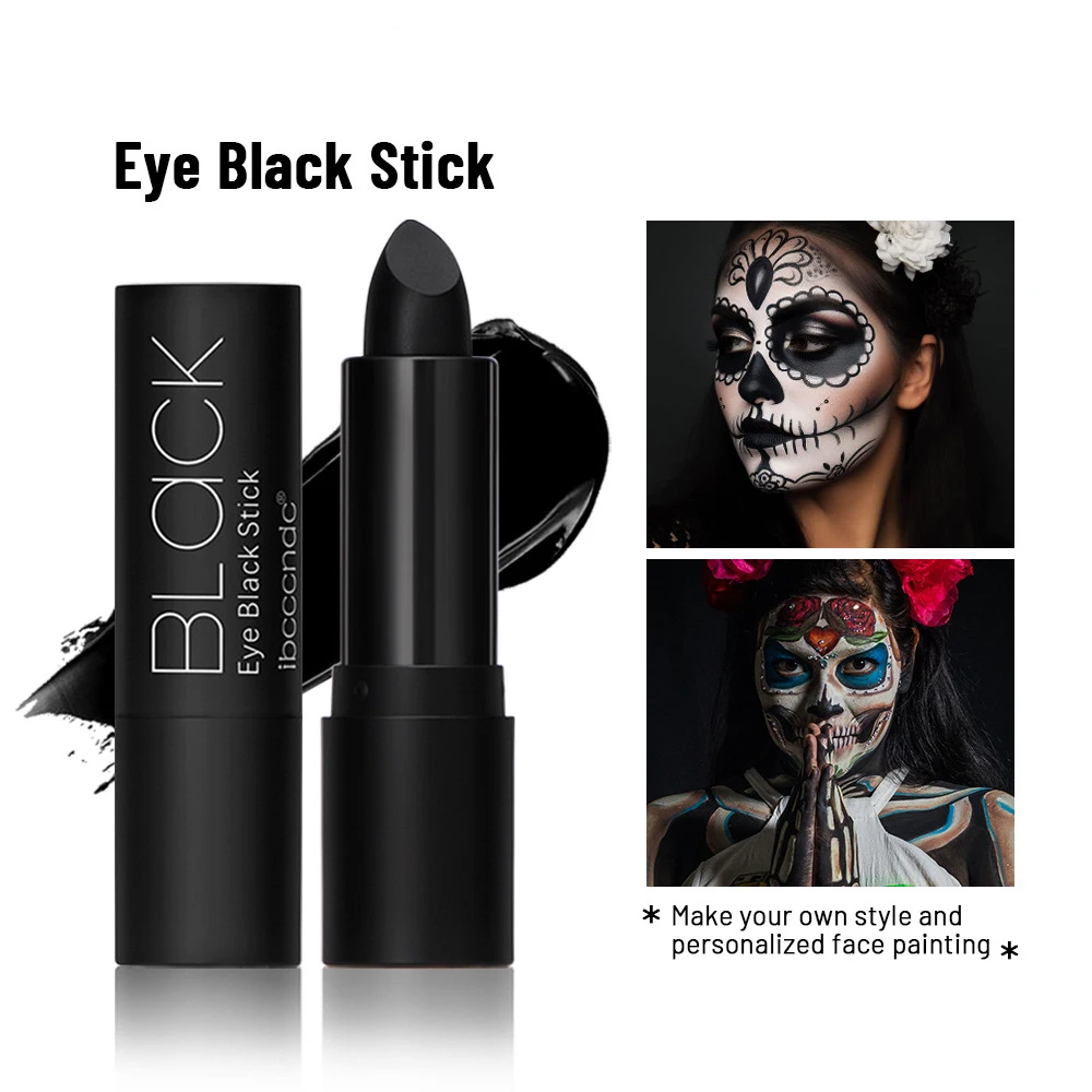 

Black Lipstick Black Face Painting Balm for Halloween Black Eye Cream Football Fan Face Dress Adult Children's Party Face Color