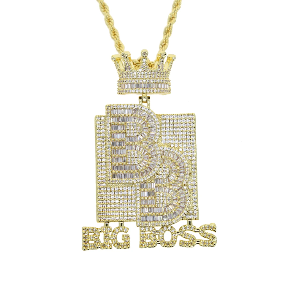アクセサリー BoTT B Logo Necklace Hip Hop 3A+ CZ Stone Paved Bling Iced Out luminous Letter B
