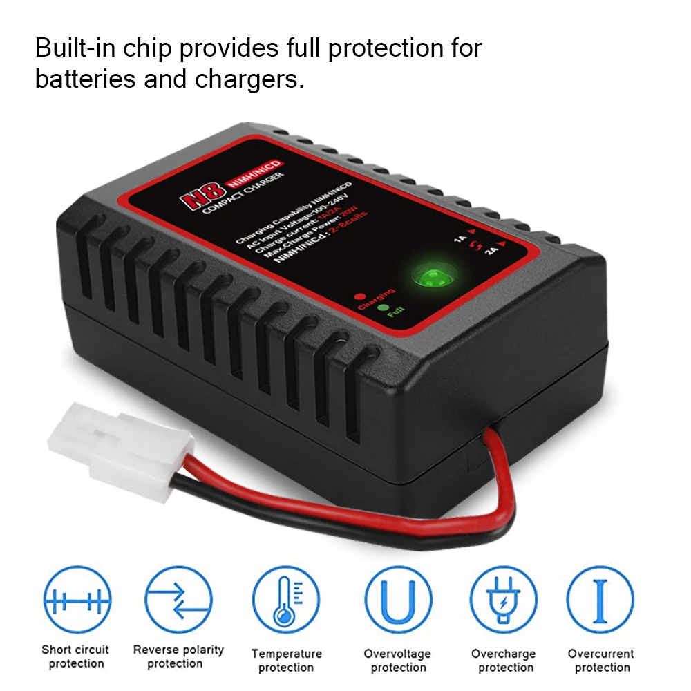 Chargeur RC N8 2A NiMH/NiCd 110-240V avec cordon UE