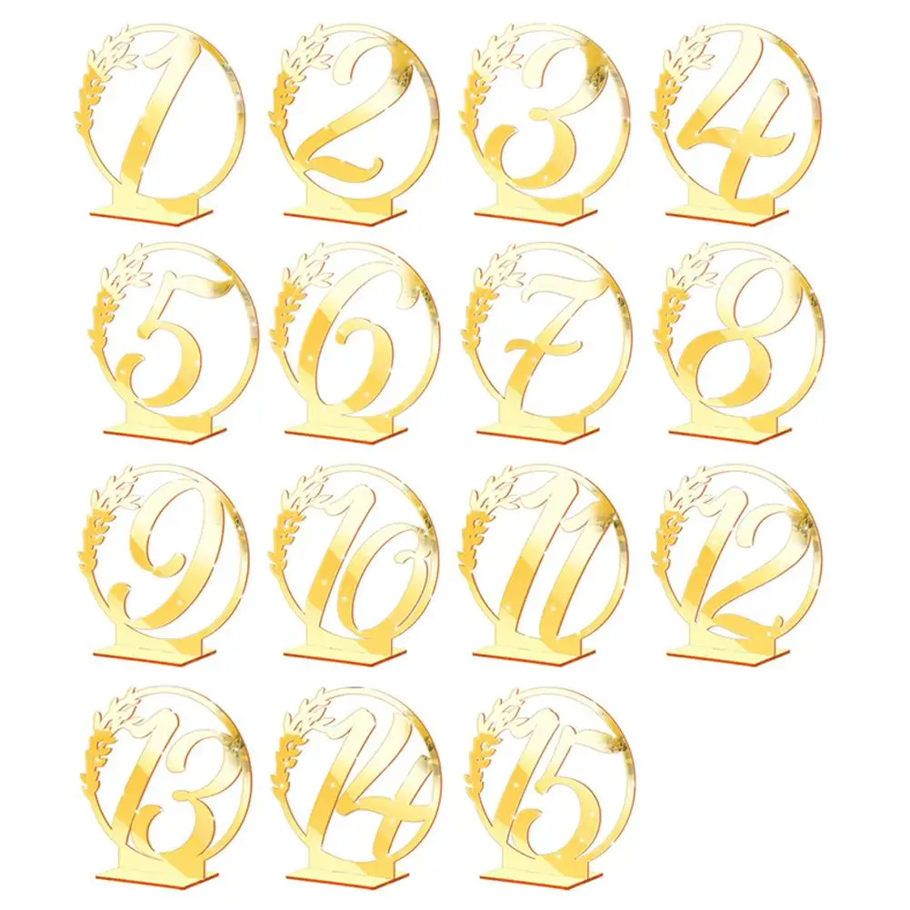 

Acrylic Wedding Table Number Signs Hexagonal Clear Number Card For Wedding Reception Event Banquets
