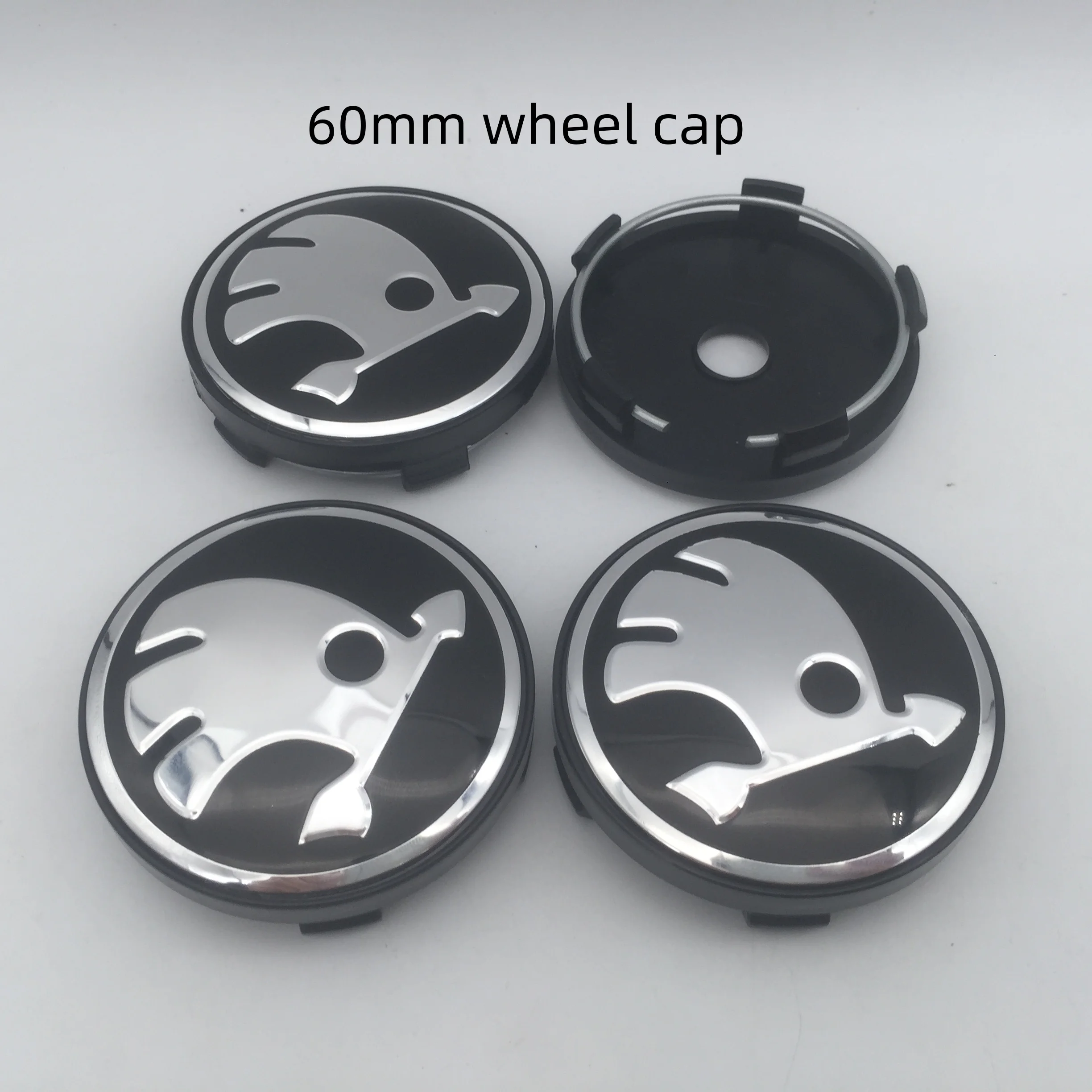 Set of 4 Black/Green 3D Car Emblem Wheel Hub Center Cap Badges - Stylish Decal Covers