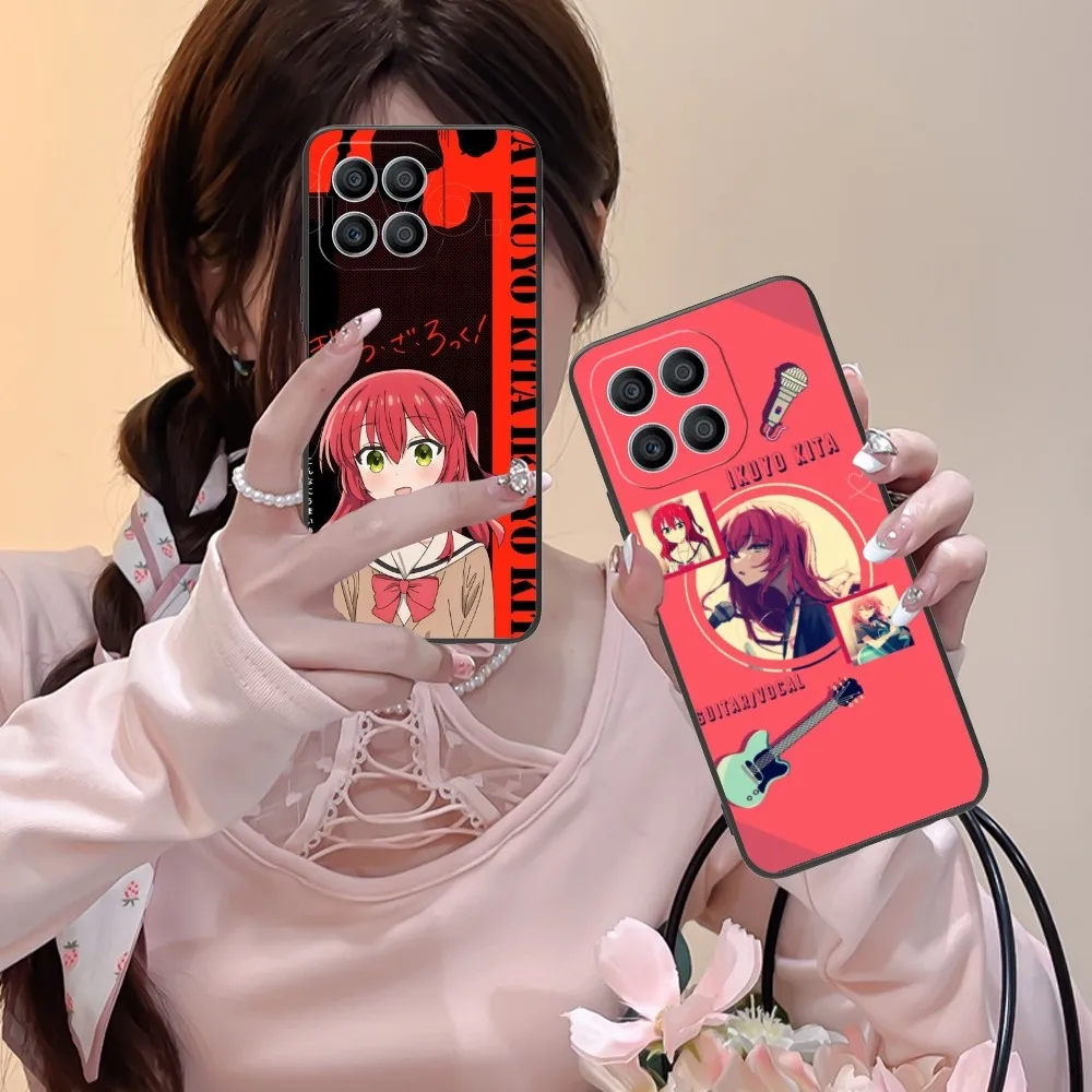 Bocchi Rock Ikuyo Kita Mobile Phone Case For Huawei Honor 90 80 70 60 50 30 20 10 9 8 7 Pro C S Se Lite 5G Black Cover Funda