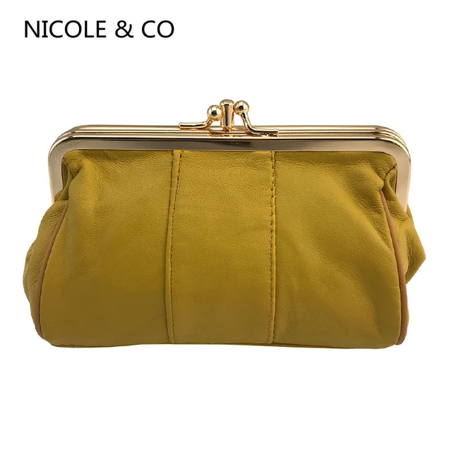 Nicole Co Genuine Leather Coin Purse Womens