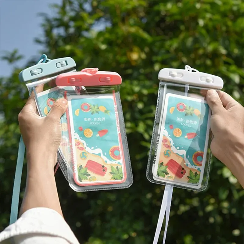 Waterproof Bag Cartoon Phone With Lanyard Air Bag Underwater Camera Touch Screen Swimming Drift Airtight
