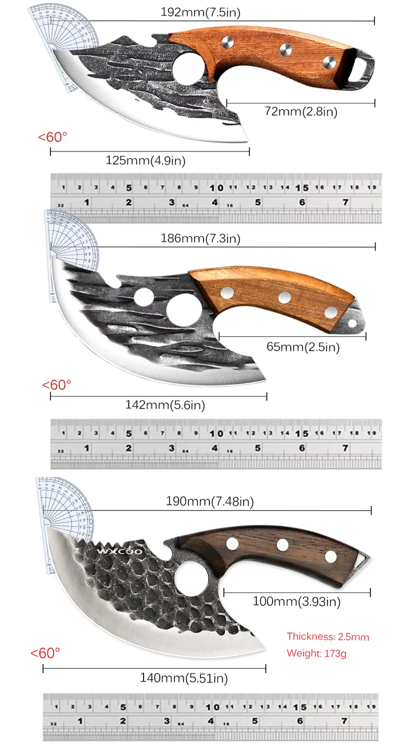 Kitchen Knife Boning Knives Meat Cleaver Hand Forged Kitchen Knife Wooden Handle Butcher Knife Stainless Steel Cooking Kitchen Gadgets