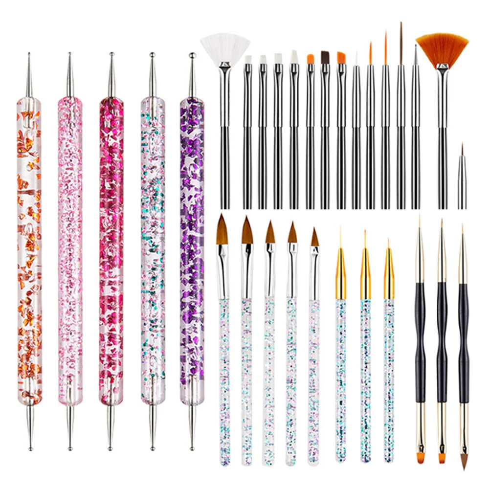 

Nailbrush Brushesdrawing Tools Manicure Too Liner Set Pens Cuticle Extension Polish Tool Cleaning Gradient Painting Resistant