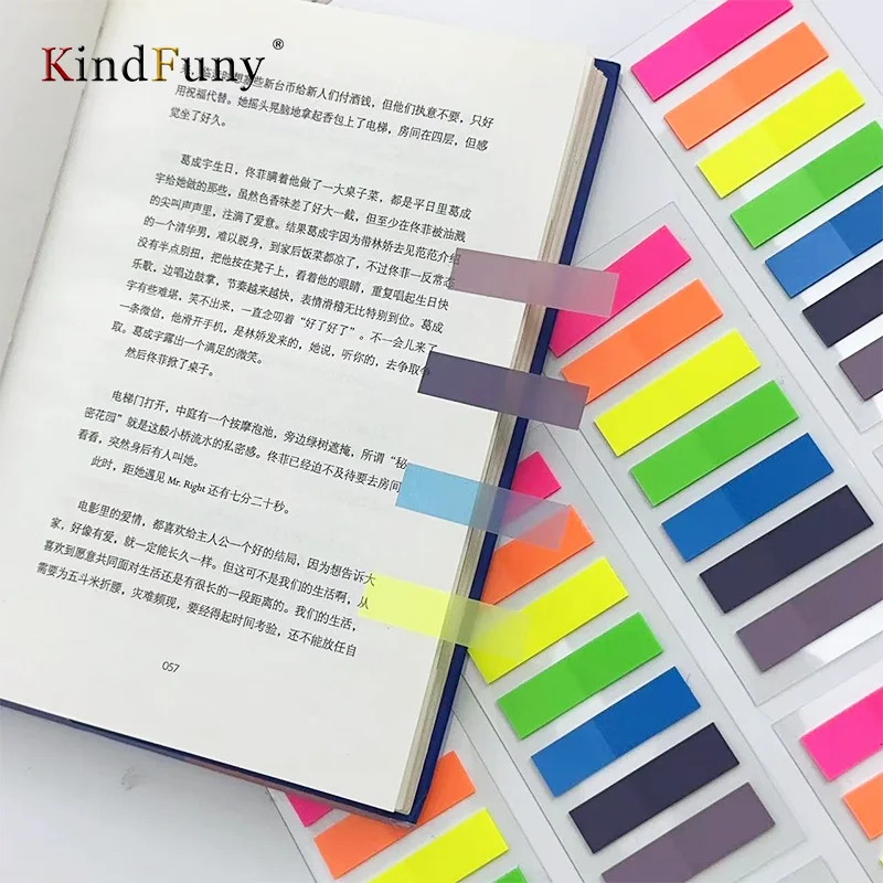 KindFuny 980Pc Index Tabs Self Adhesive Page Markers Transparent Waterproof Sticky Notes Classify Files Flags Posted It planner