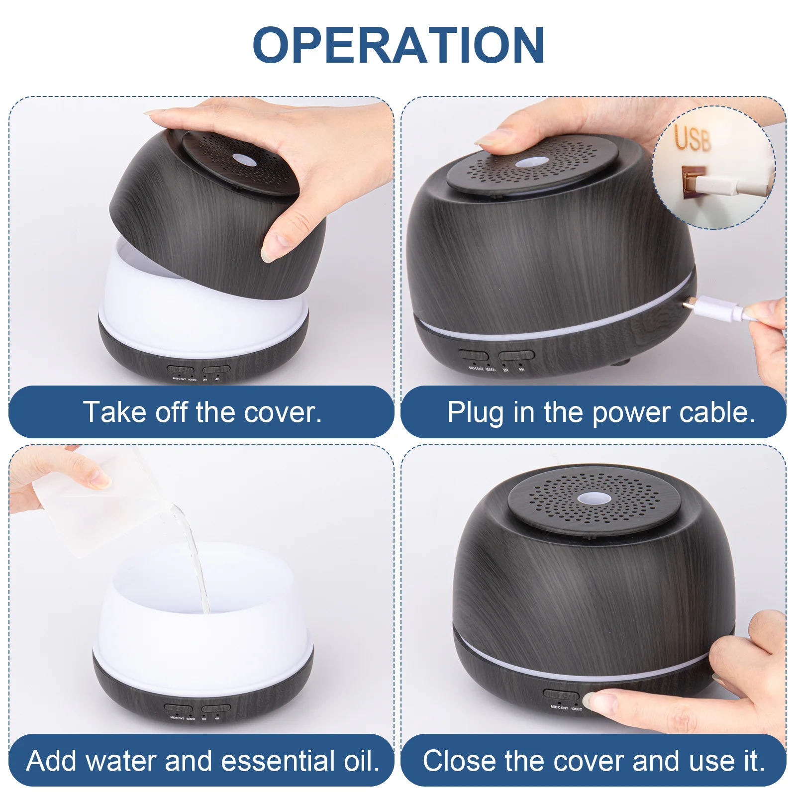 Ultrasonic Aromatherapy Diffuser – Air Purifier & Humidifier