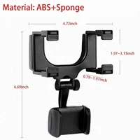 360 Car Phone Holder Rearview Mirror Mount Bracket Navigation GPS Mobile Stand Clip Foldable Adjustable Car Cell Phone Support 6