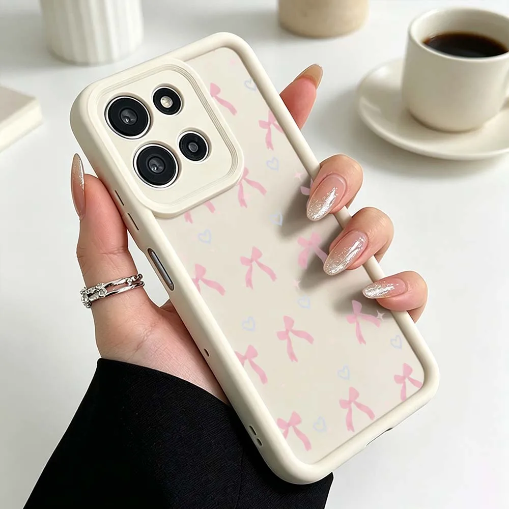Star Bow Heart Pattern Phone Case Cover with Fusion Eye Ladder Design