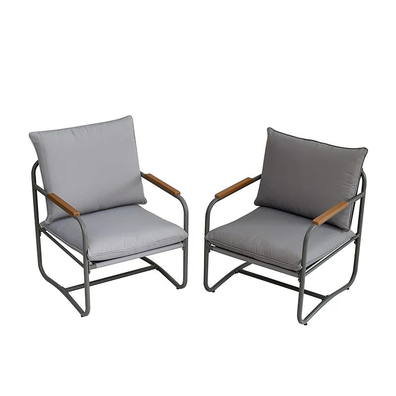 4-Piece Outdoor Patio Furniture Sets, Patio Conversation Set with Removable Seating Cushion, Courtyard Set for Home, Yard,