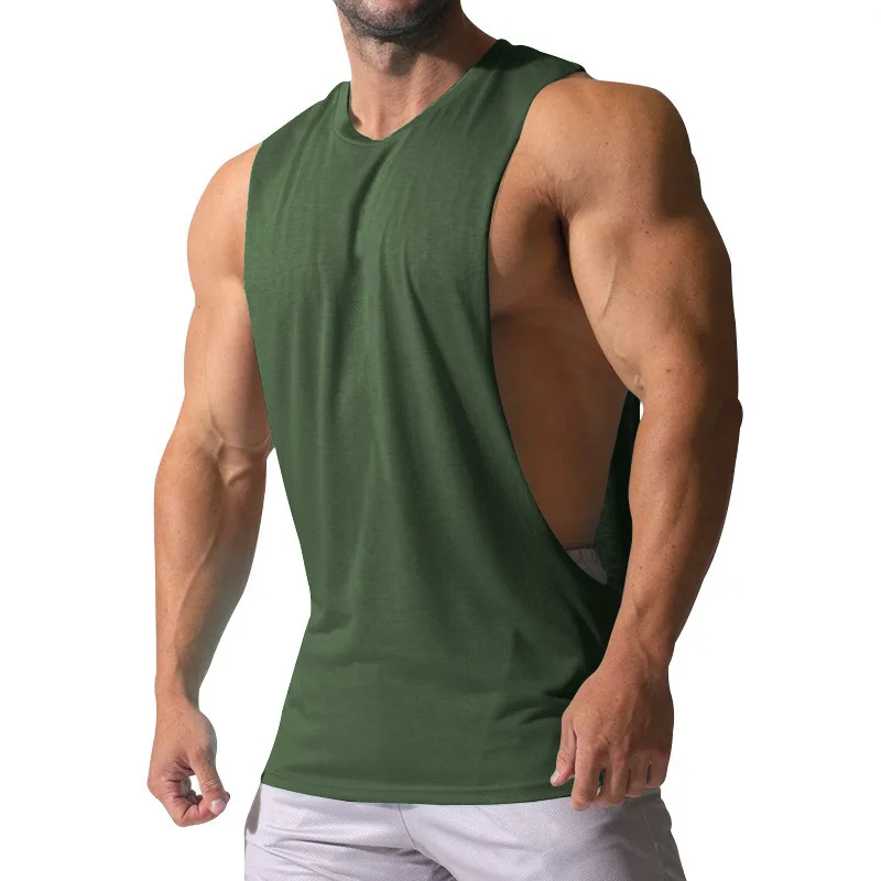 1 Piece Men's Sleeveless Undershirt Foreign Trade Loose Sports and Leisure Trend Solid Color MEN'S Shoulders Summer men undershirt sports sleeveless vest cotton sleeveless t shirt men underwear