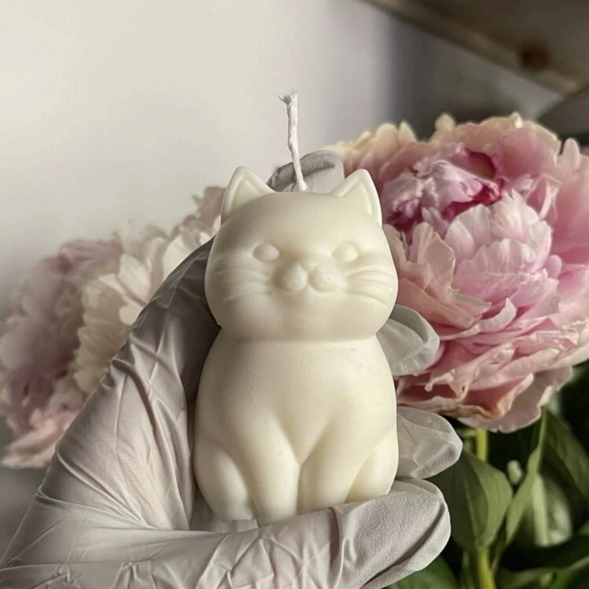 THINCAN Stampi per candele a forma di gatto in silicone per gatti animali per la produzione di sapone per candele decorazioni in gesso resina epossidica