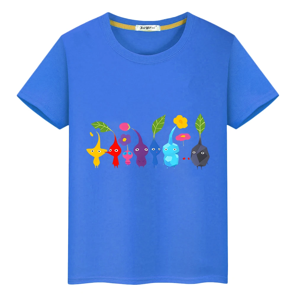Pikmin Summer Cute 100%Cotton T-shirt cartoons Short Print anime Tees pride tshirt Tops y2k Tshirt kid Day gift boy girl clothes 5
