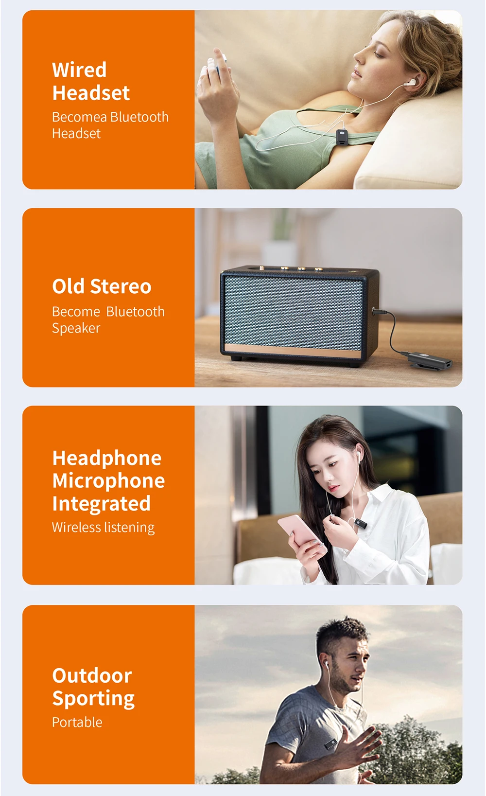Bluetooth adapter Bluetooth audio receiver Bluetooth transceiver adapter Audio adapter Bluetooth aux adaptor Wireless Bluetooth-compatible Receiver Transmitter Adapter 3.5mm AUX Jack Audio Support Microphone 5.0 MP3 Player A7