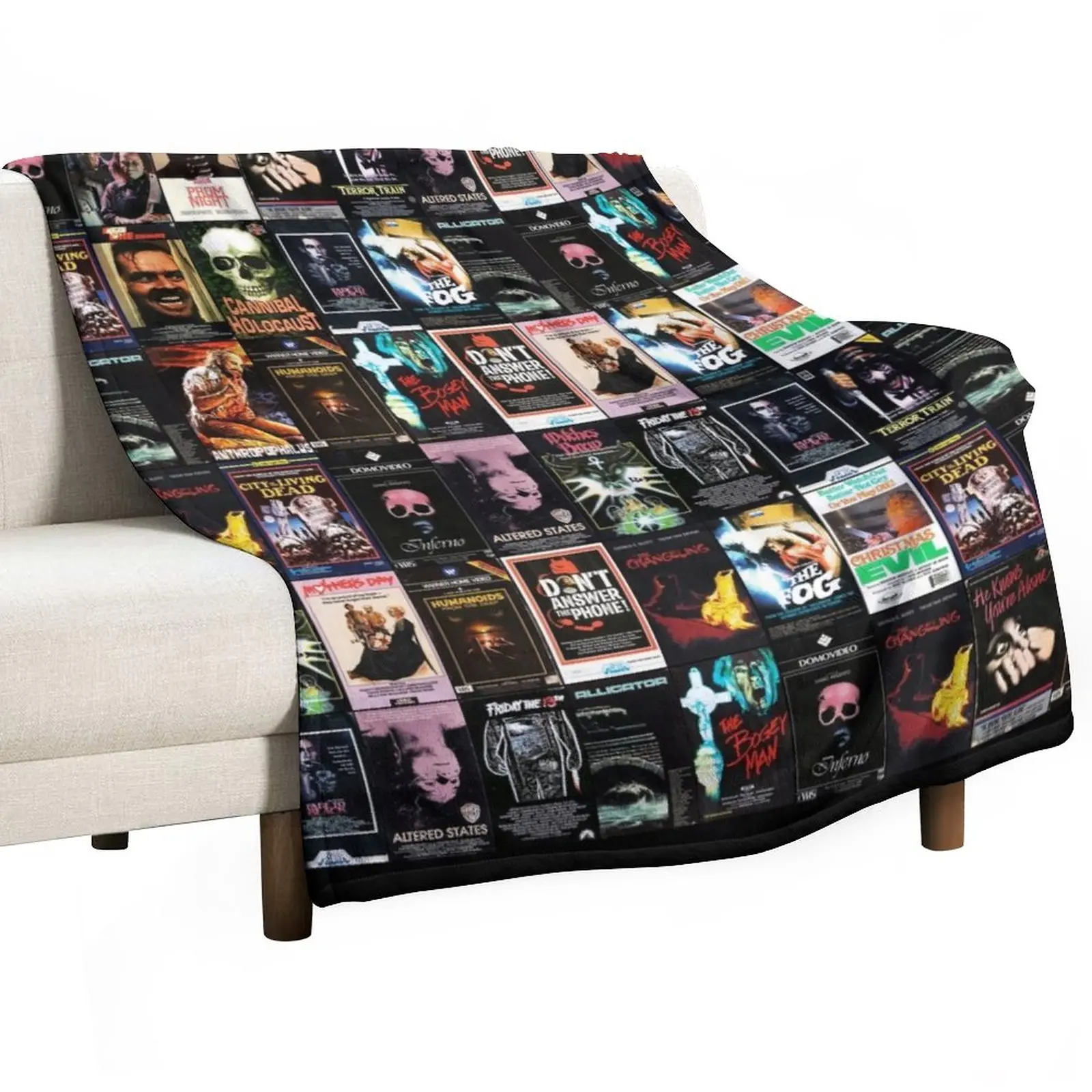 

RETRO HORROR VHS ARTWORK - 1980 Throw Blanket Decorative Bed Blankets valentine gift ideas Blanket For Sofa