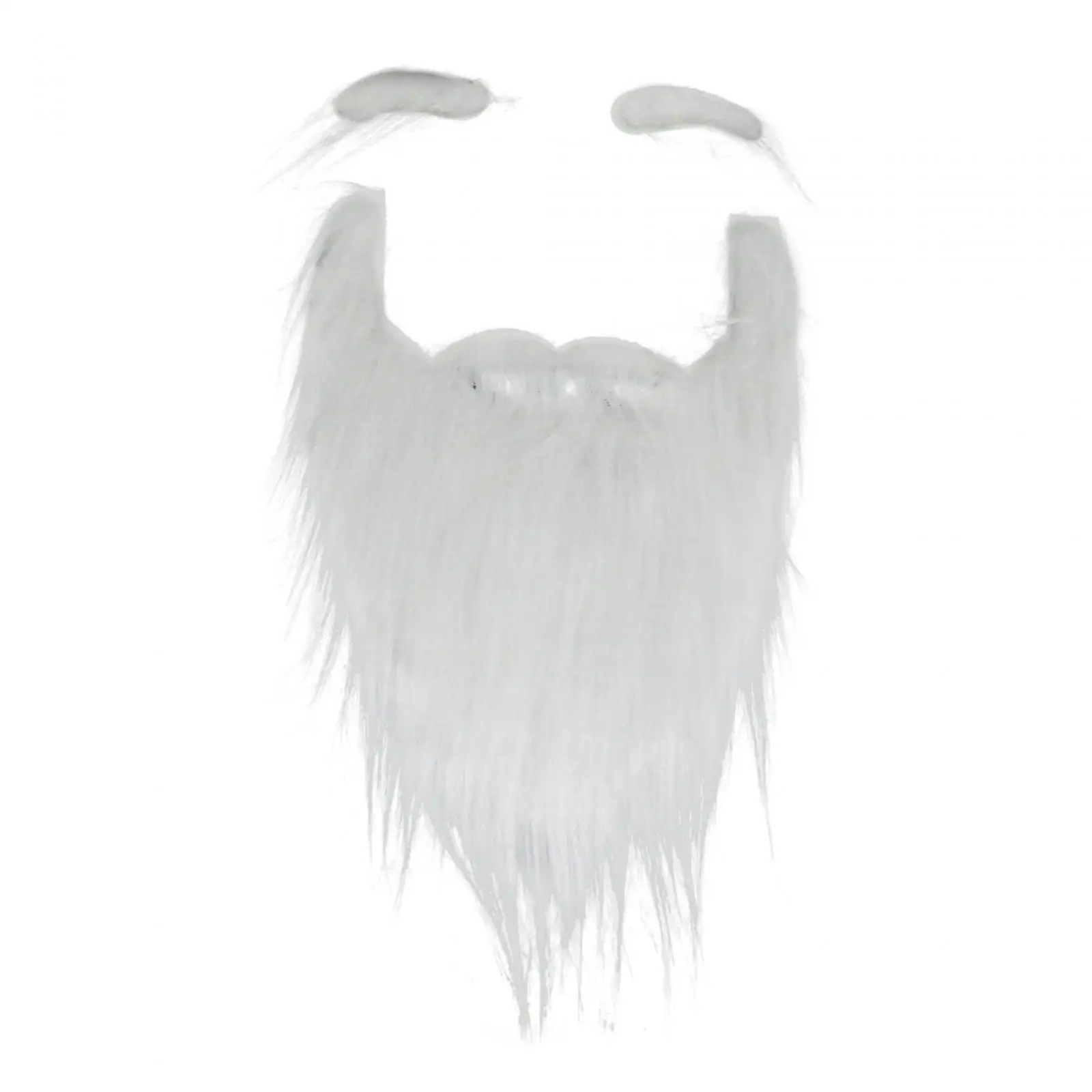 Santa Beard Fake Beard Novelty Long White Facial Hair Mustaches Boys Girls Teens Adult Kids Fancy Dress Carnival