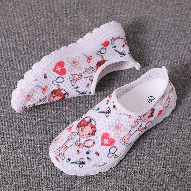 Rimocy Nurse Shoes Women Print Breathable Sneakers Woman Slip-on Light Non-slip Flats Ladies Soft Bottom Casual Sports Shoes 3