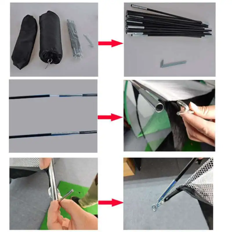 Golf Supplies Accessories 2M Golf Practice Net Tent Detachable Swing Hitting Practice Net Indoor Outdoor Foldable Tent Cage