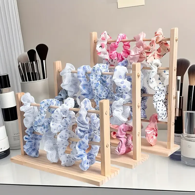 Scrunchie Racks Multi-tiered Display Rack for Bracelets Bangles Watch Scrunchies, Wood ...