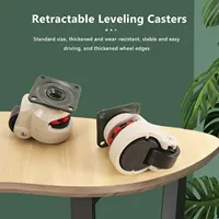 4 Pcs Retractable Leveling Casters Industrial Machine Swivel Caster Castor Wheel for Office Chair Trolley 330 Lbs Capacity 2