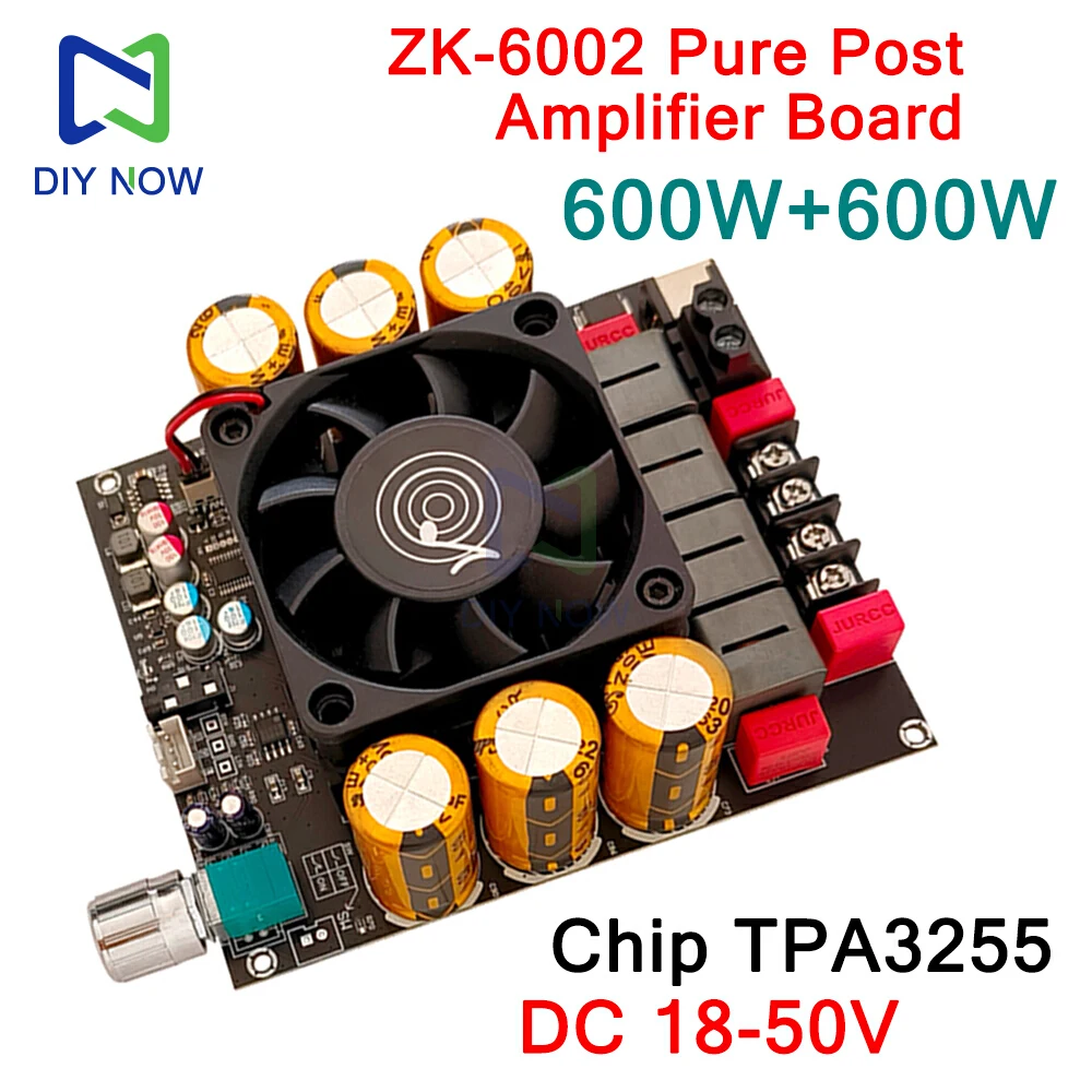 ZK-6002 Pure Post-Stage Power Amplifier Board 600W+600W 2.0 Stereo ZK-6002 Pure Post-Stage Power Amplifier Board 600W+600W 2.0 Stereo