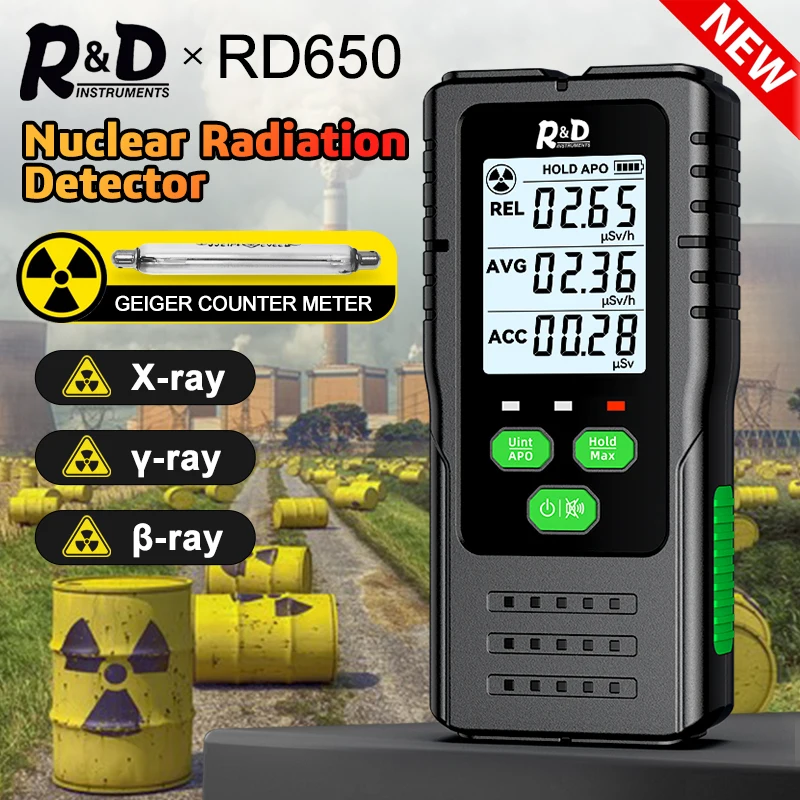 Geiger Counter RD650 Nuclear Radiation Detector X-ray &gamma;-ray &beta;-ray Radioactivity Tester Marble Detector Personal Dosimeter
