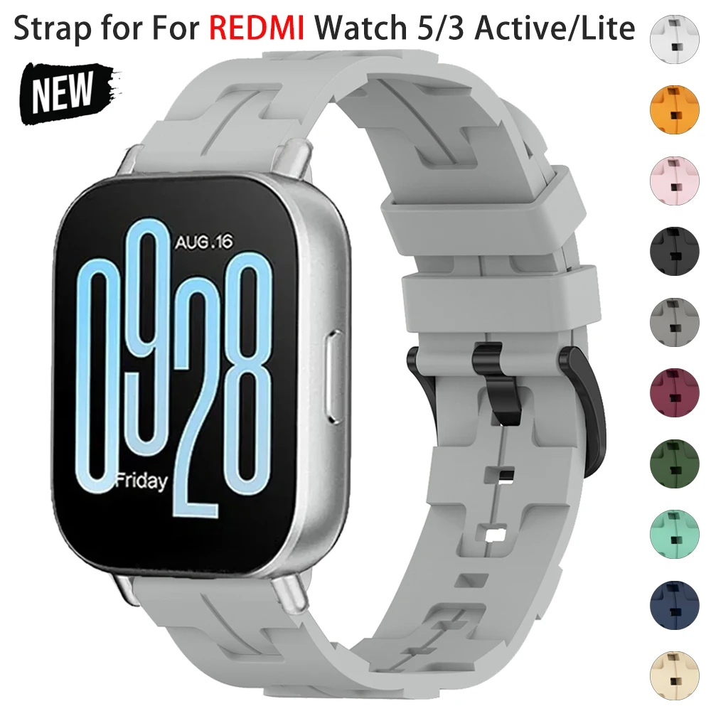 22mm Replacement Silicone Strap - Universal Wristband Bracelet in Black