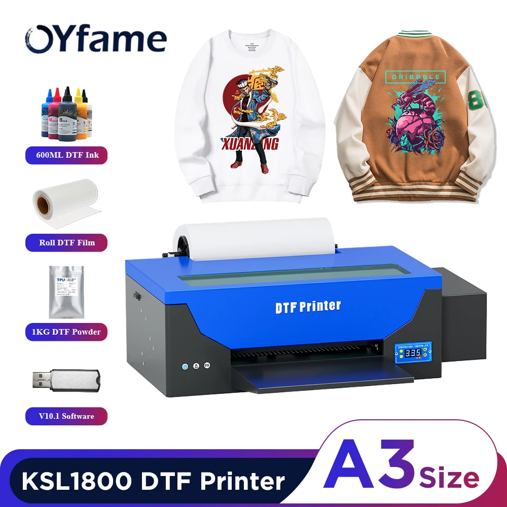 

OYfame A3 DTF T-Shirts L1800 Printer Machine A3 Directly To Film impresora A3 dtf printer for t shirt clothes printing machine