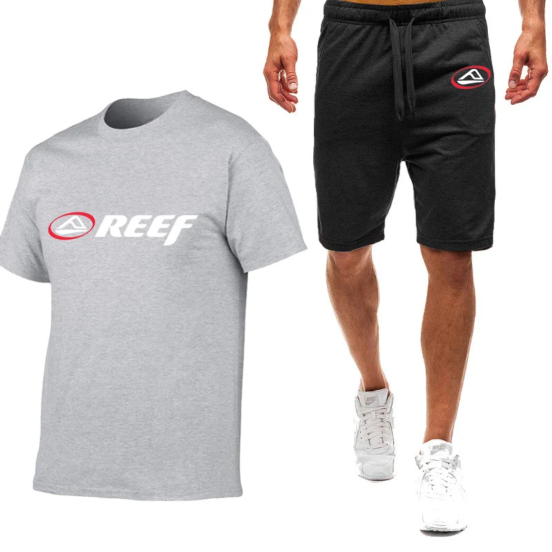 Reef 2023 Spring and Summer New printing Men's Nine Color Short-Sleeved T-shirt Male High Quality Simple Casual Fashion Suit