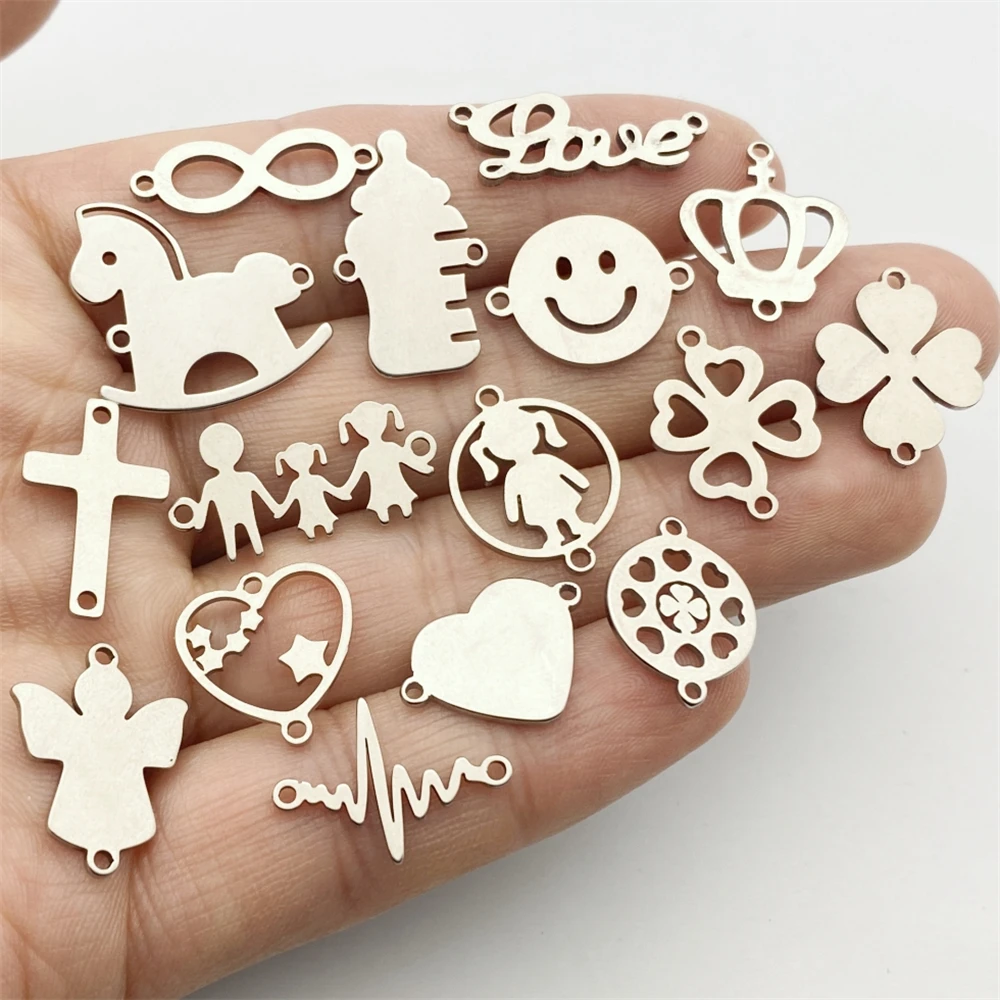 

10Pcs Mixed Vintage Steel Lucky Baby Love Charms Beads DIY Earring Pendant Neacklace Accessories For Jewelry Making