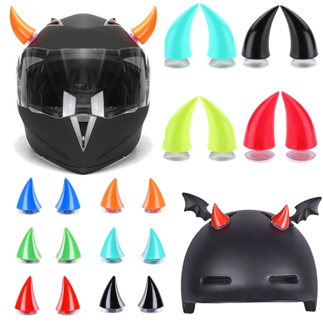 Casco De Motocicleta Multicolor, Cuernos De Diablo, Bicicleta Eléctrica,  Decoración De Estilo De Coche, Pegatinas Para Casco, Piezas Cortas Largas,  Accesorios De 1,08 €