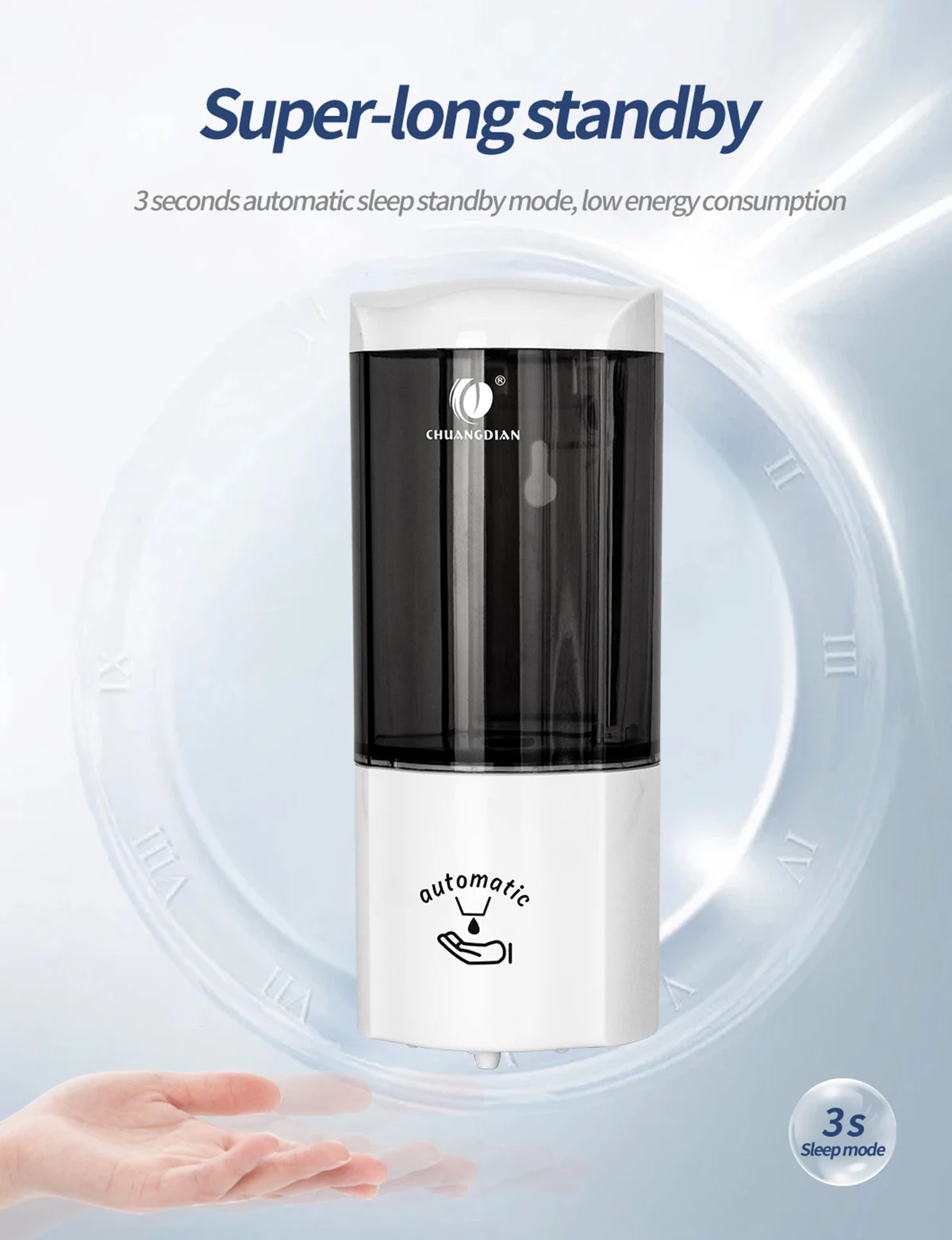 Sensor Hand Soap Dispenser Wall Automatic Hand Washer Touchless Liquid Soap Pump with UV Sterilization for Home Hotel Office 6