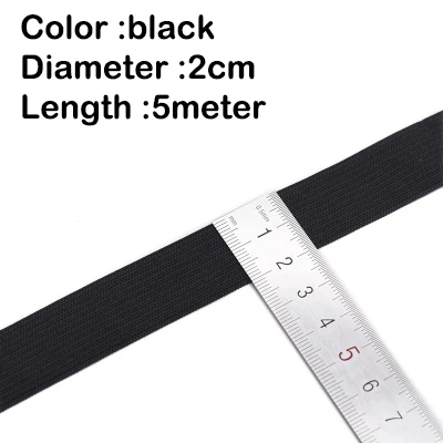 5-Meter High-Elastic Nylon Bands for Sewing and DIY Projects - White and Black