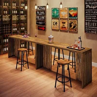 LITTLE TREE Bar Table, 63-Inch Counter Height Pub Table, Industrial Bar Height Table, Rectangular High Top Dining Counter Tables 6