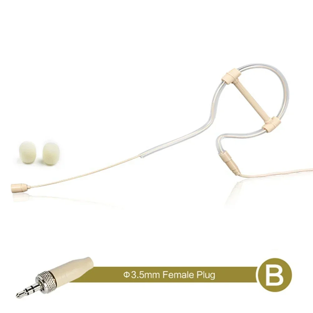 Microfono ad anello singolo con gancio per l'orecchio Condensatore omnidirezionale vivavoce 3,5 mm Spina XLR a 3 pin 4 pin con coperture per microfono - Image 3