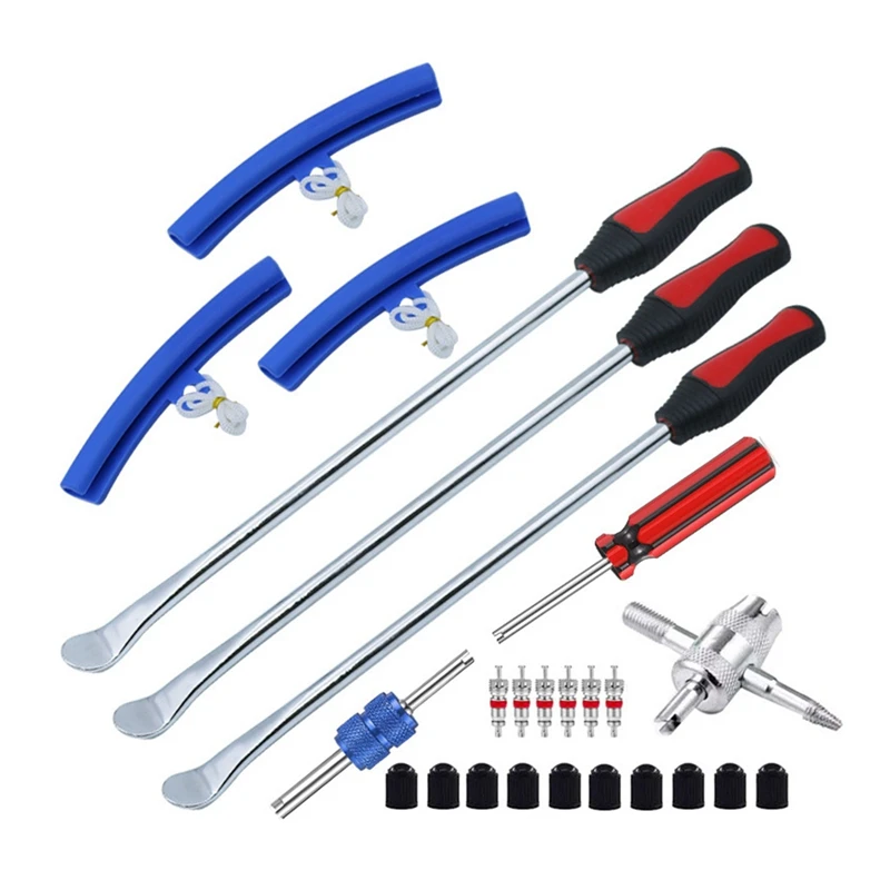 Tire Spoon Kit, 25Pc Tire Changing Tool For Motorcycle Dirt Bike Lawn Tractor Bicycle, Motorcycle Changer