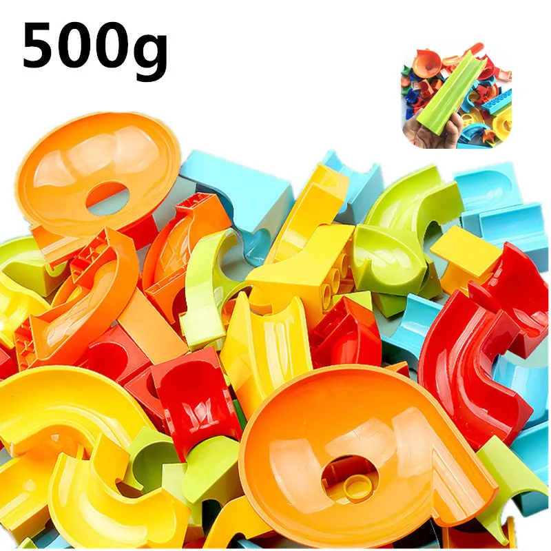 Fancytree 500g Marble Race Run Ball Track Large Basic Building Blocks Compatible Complementary Parts Slide Bricks Wall Toys