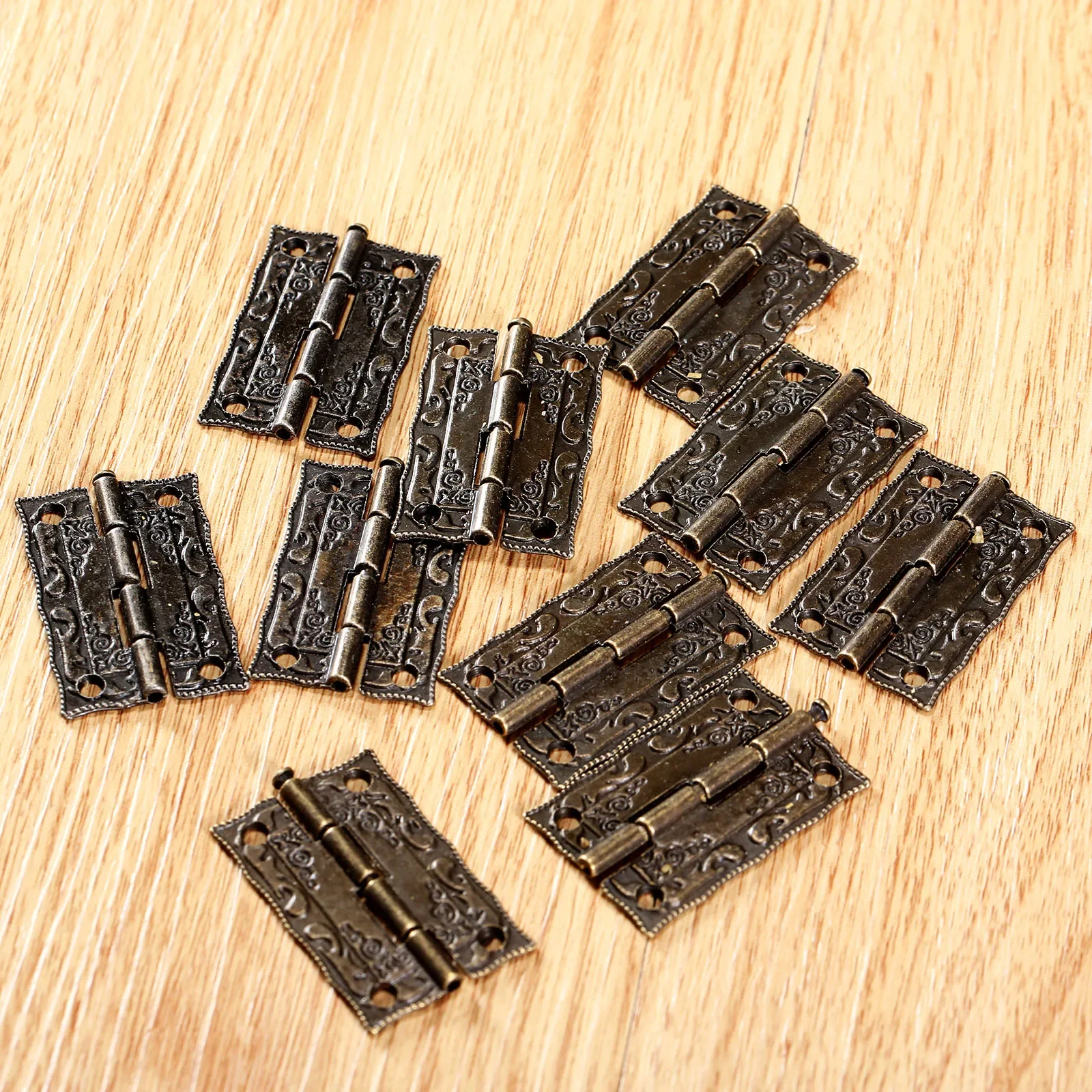Antique Bronze Cabinet Door Hinge DIY Box Furniture Hinges With Screws 4 Holes Home Accessory 36*23mm 10pcs furniture hinge cabinet door hinges cabinet hinges