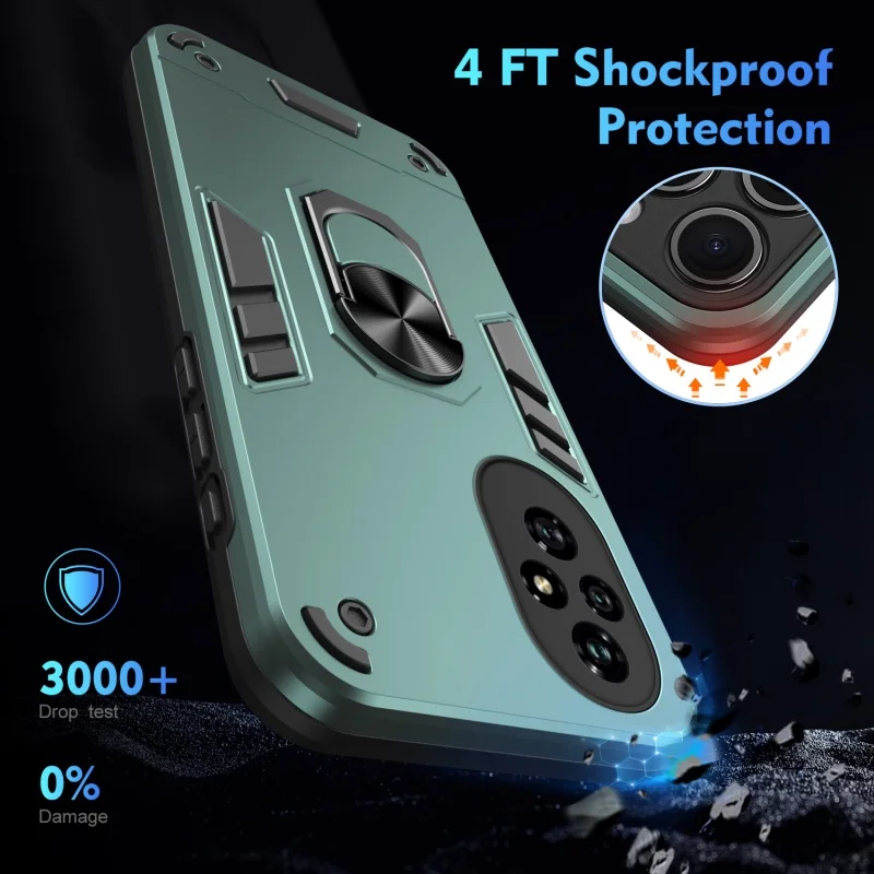 Armor Protective Case with Camera Guard and Magnetic Holder Ring