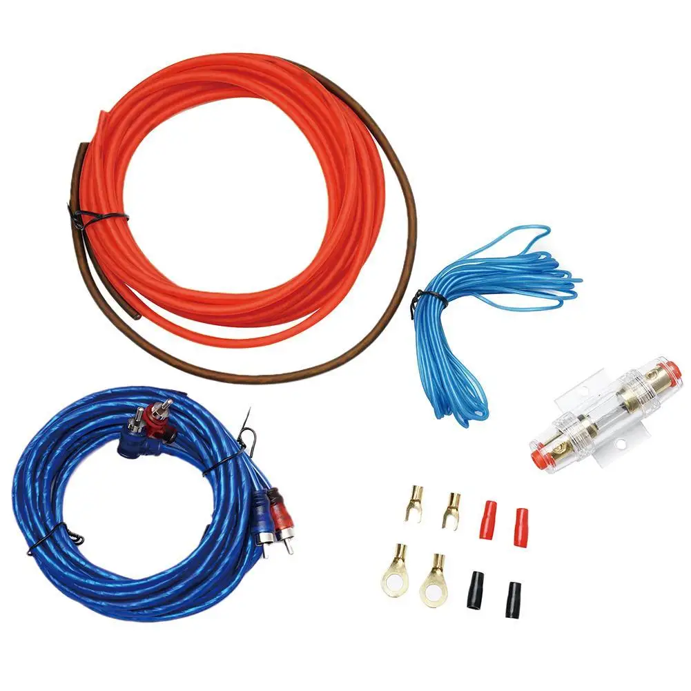 Audio signal cable Car accessories cable Audio cables 60 AMP Fuse Holder 8GA Power Cable Subwoofer Speaker Car Audio Wire Wiring Amplifier Installation Wires RCA Power Cable Fuse Kit