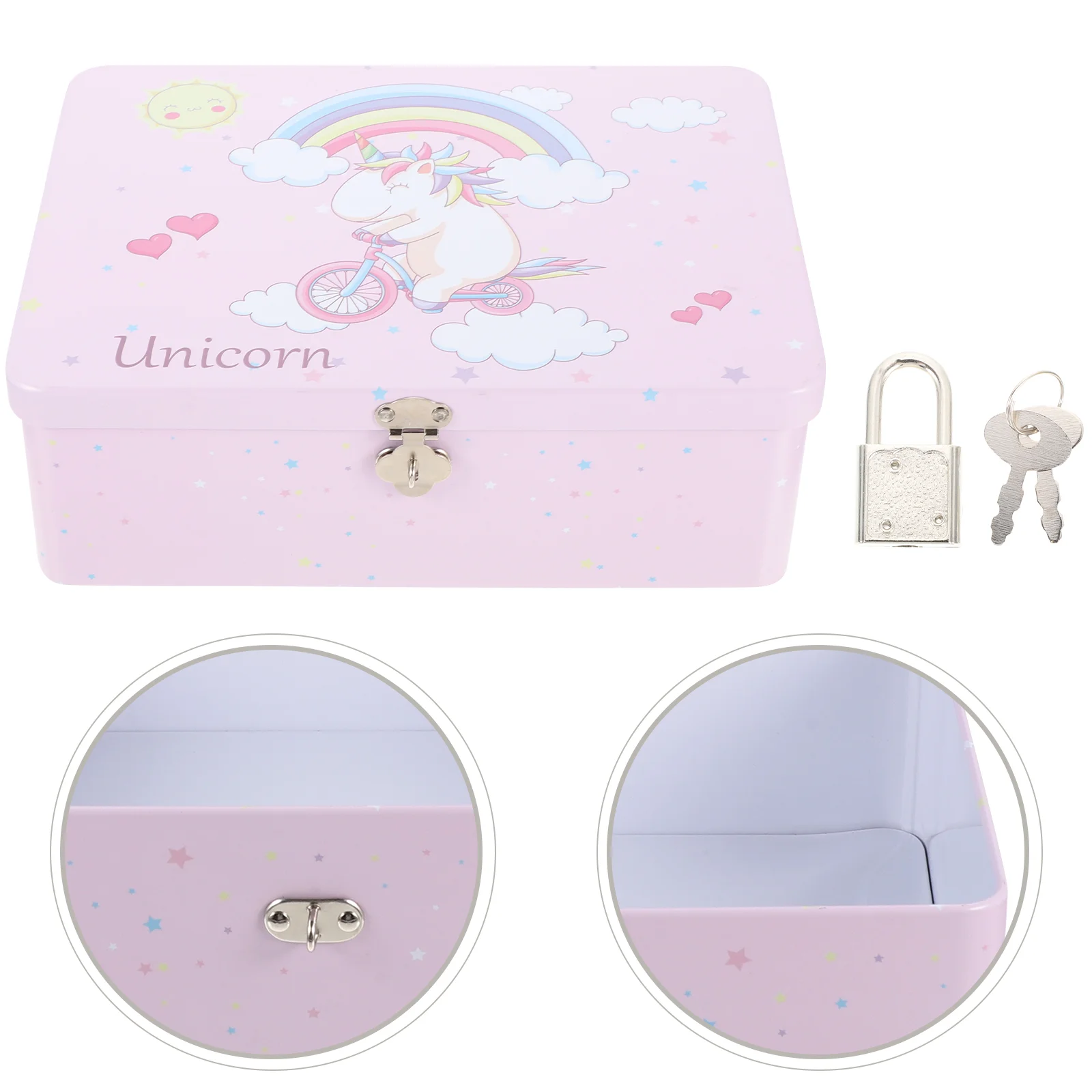 

Decorate Storage Box with Lock Gift Boxes Wedding Souvenir Tins Tinplate Display Case