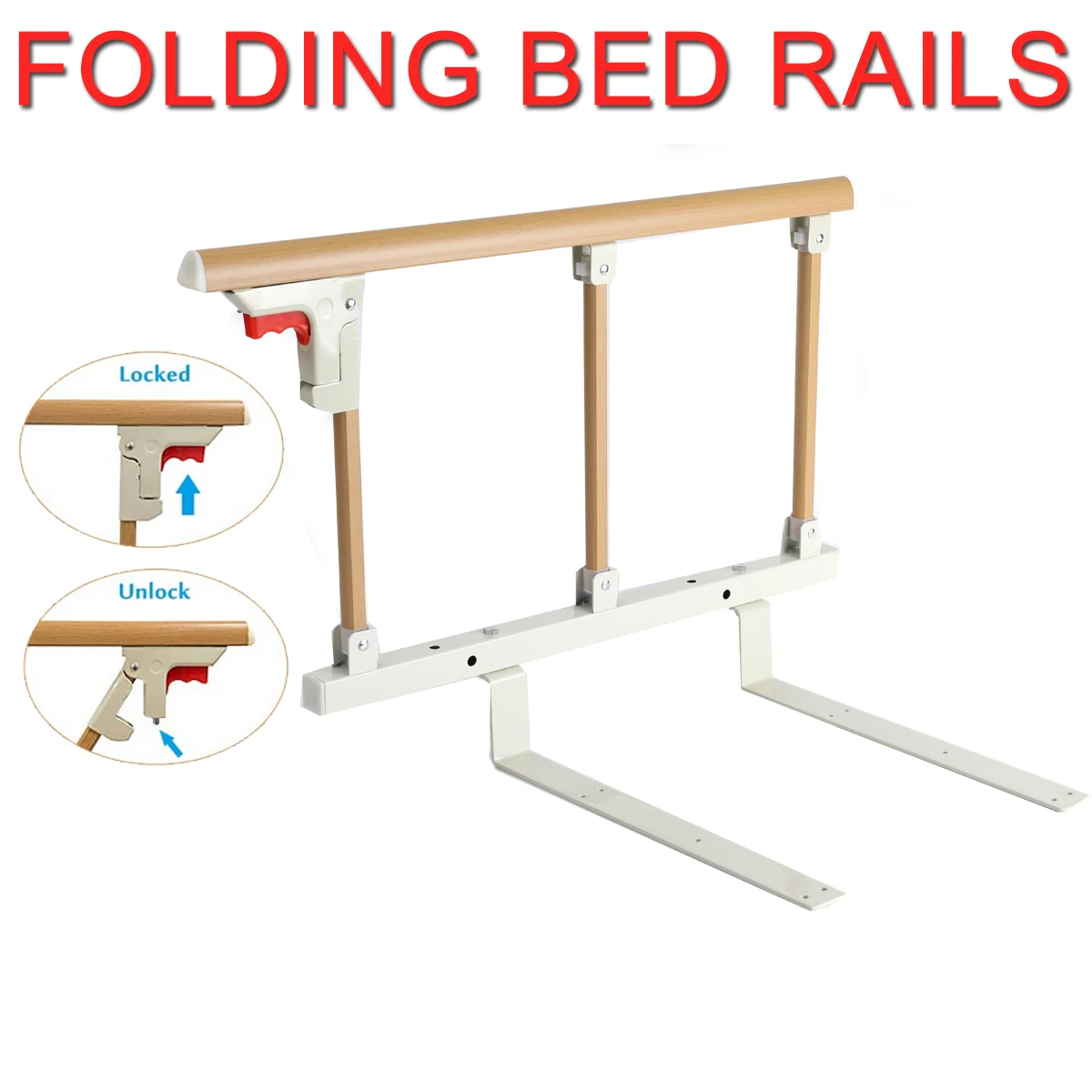 Bettgitter-Einfassung Faltbare Bettgitter für Erwachsene Sicherheitsbarriere Sicherheitsgeländer für Senioren Bettgitter mit Sicherheitsgriff – Detail 29