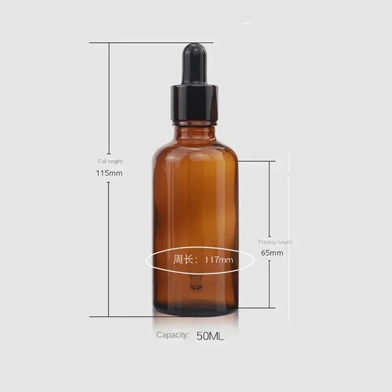 14/28PCS 30/50ml Empty Dropper Bottles Essential Oil Glass Aromatherapy Liquid Brown Massage Pipette Bottle Refillable