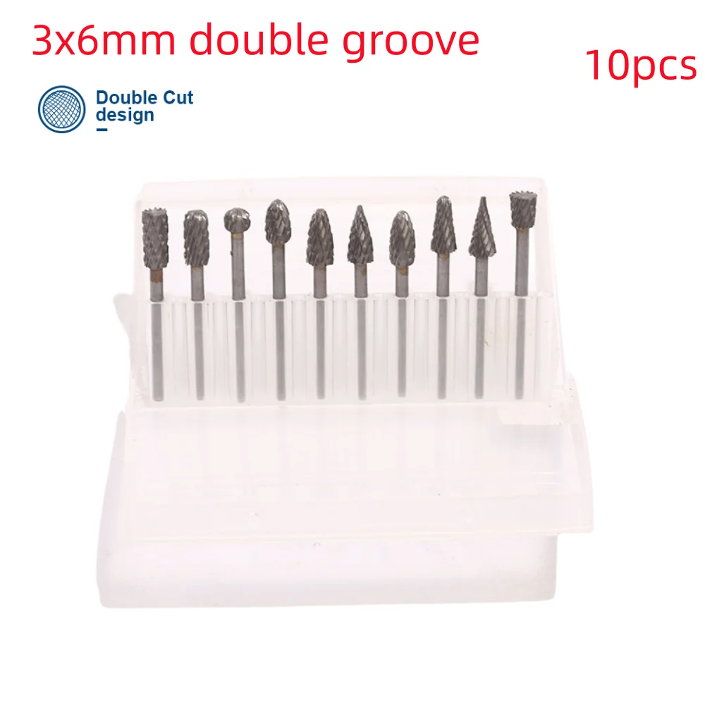 

10 PCS Tungsten Steel Grinding Point Tungsten Carbide File Set Mini Diamond Diamond File Material Tungstenio Dremel Accessories