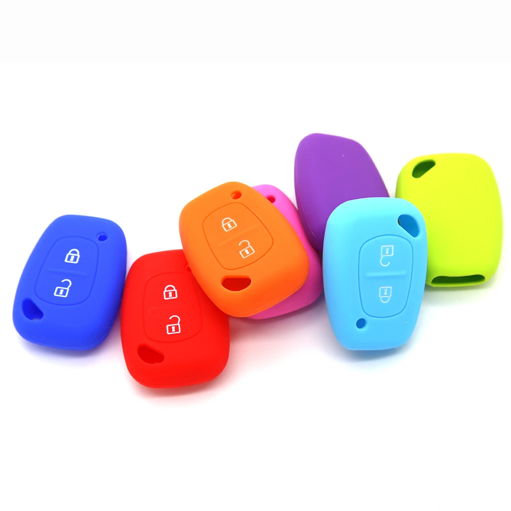 1Pcs Silicone Car Key Case For Renault Vivaro Movano For Nissan Traffic Kangoo 2 Button Soft Remote Shell Parts key case key case cover car key shell