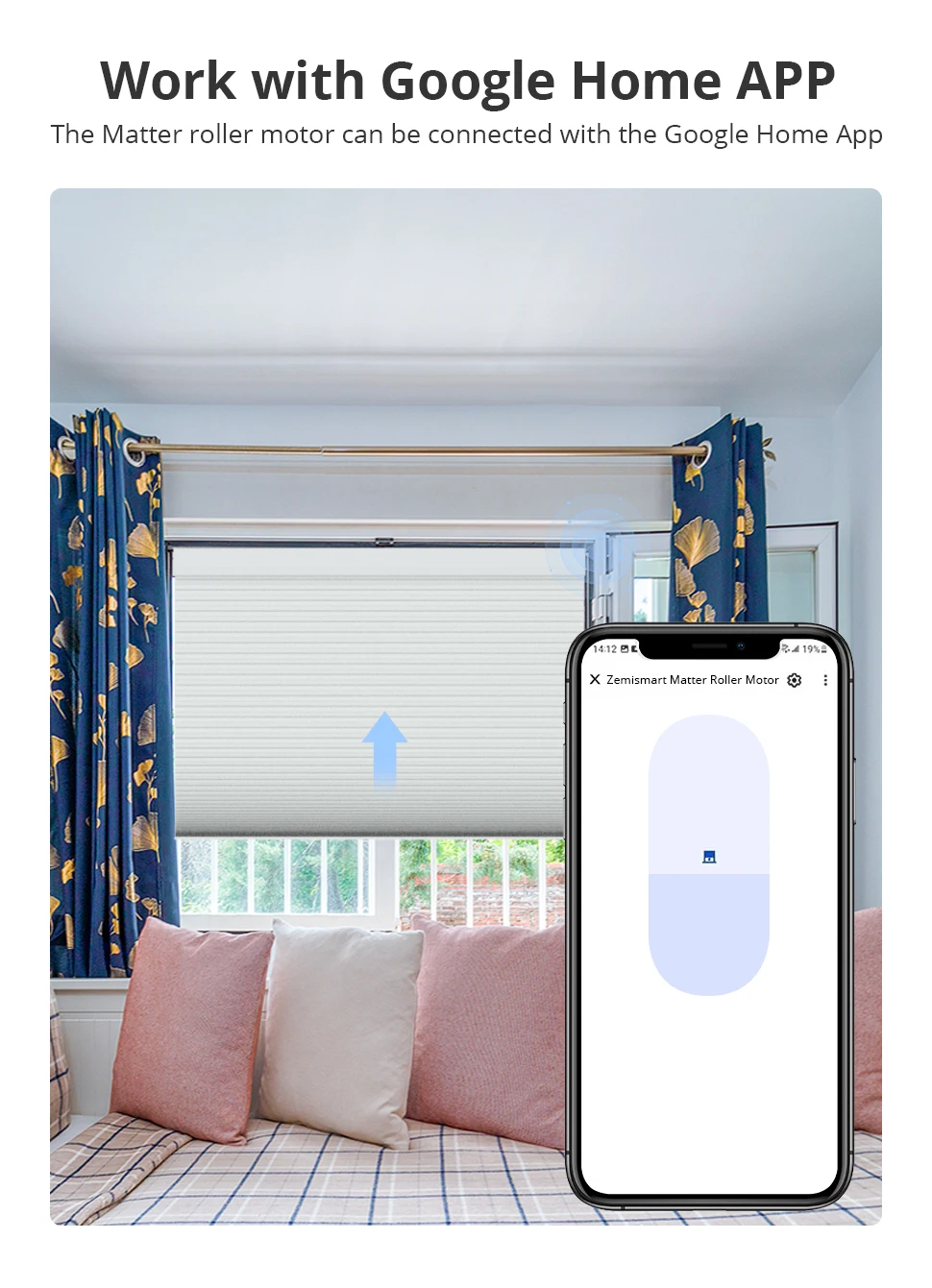 Matter Thread Smart Roller Shade Blinds Motor for 37mm 38mm Tube Support Homekit