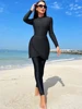 New Burkini Femmes Muslim Swimwear Women Modest Hijab Long Sleeves Sport Swimsuit Islamic Bathing Suit, Quick Drying, UPF50+