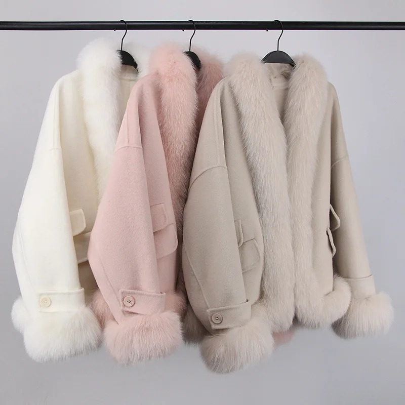 

New Loose And Fashionable Autumn And Winter Coat, Korean Version Double-Sided Woolen Coat, Women's Woolen Coat, Small Fragrant S