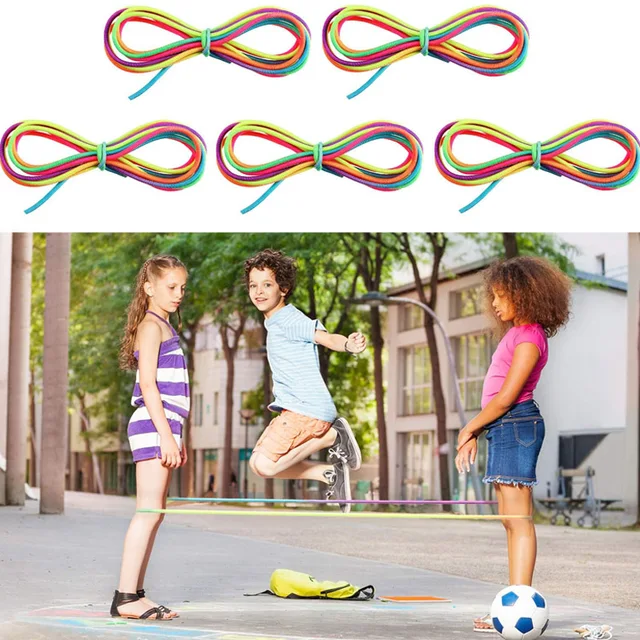 Rainbow Elastic Rubber Bands Jump Rope Fitness Exercise Children Outdoor Fun Games Juegos De Exterior Para Niños Y Adultos 2